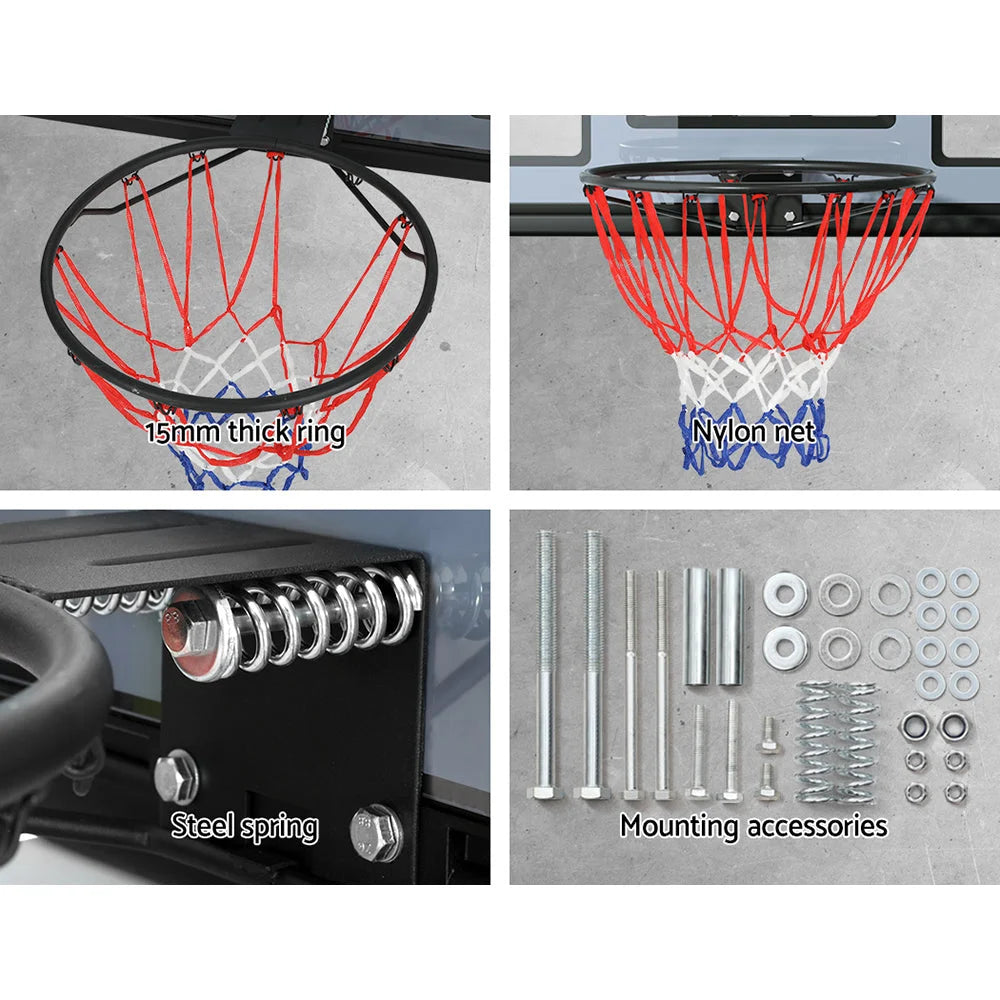 Basketball Hoop 45’’ Backboard Wall Mounted Ring Net Sports