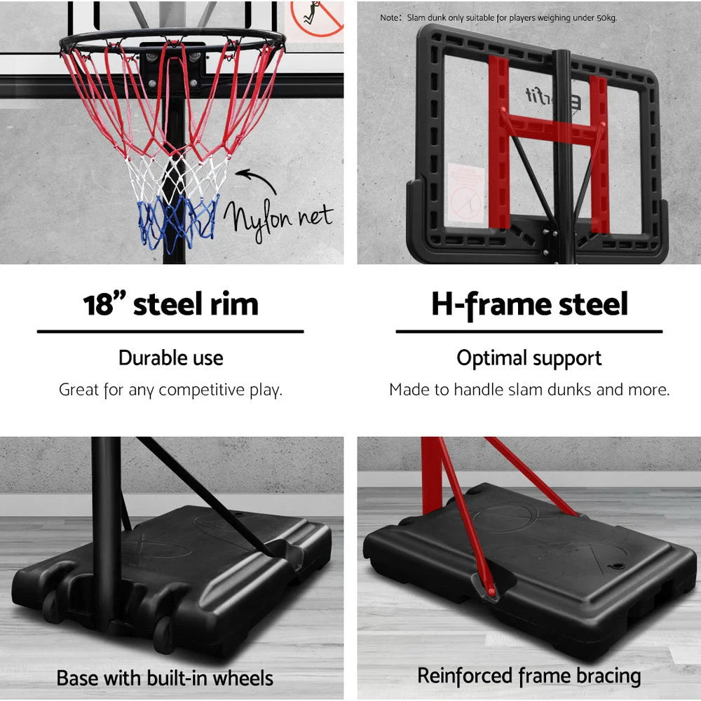 Basketball Hoop Stand System Ring 3.05M Portable Net Height