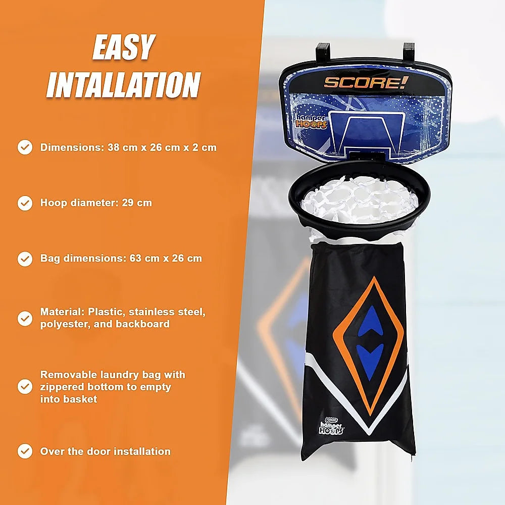 Basketball Laundry Hoop Hamper Hanging Clothes Basket