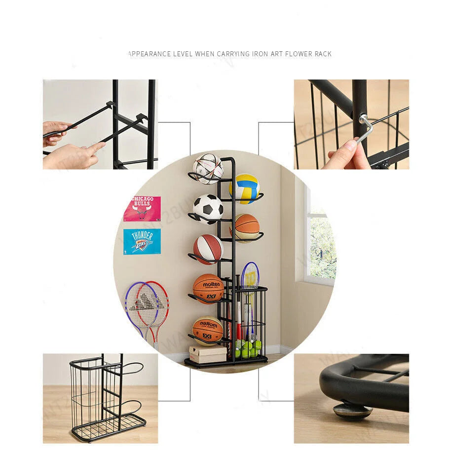 Basketball Soccer Storage Rack Sport Ball Organizer Ball