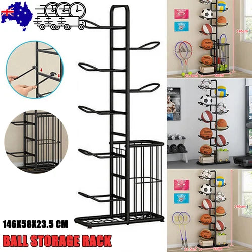 Basketball Soccer Storage Rack Sport Ball Organizer Ball