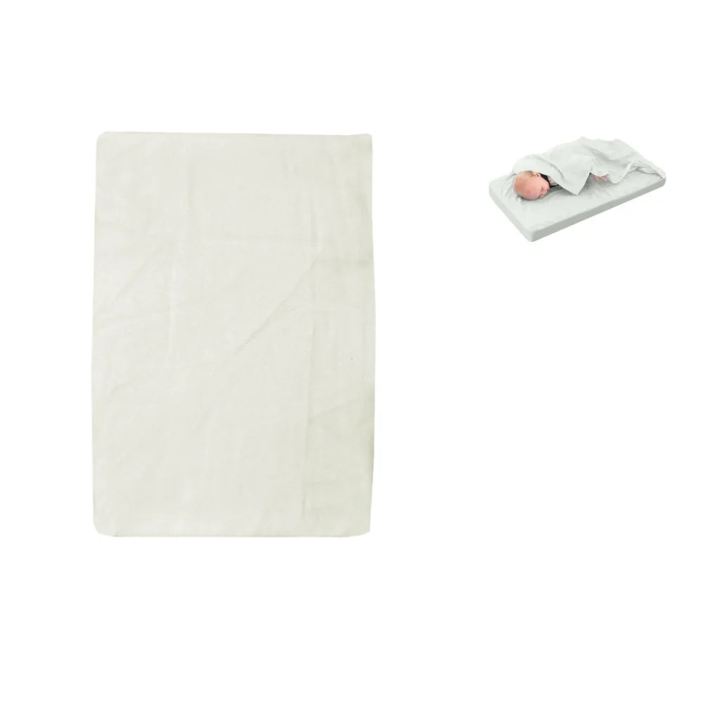 Bassinet Fitted Sheet Off-White with Attached Flat Sheet