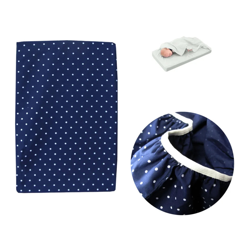 Bassinet Fitted Sheet Polka Dot Navy Polyester Cotton