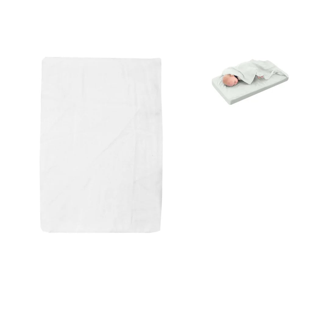 Bassinet Fitted Sheet White with Attached Flat Sheet - Home