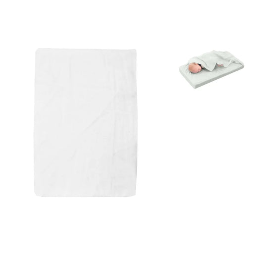 Bassinet Fitted Sheet White with Attached Flat Sheet - Home