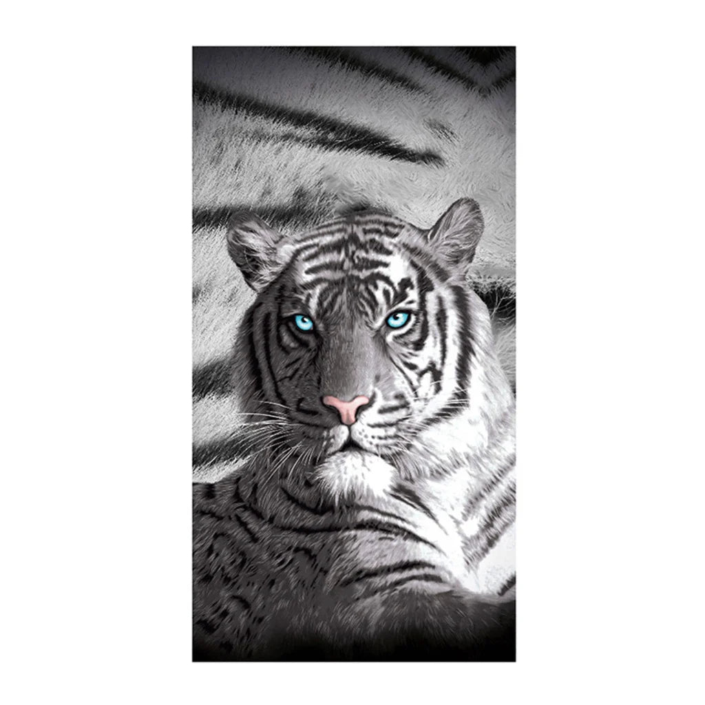Bath Beach Towel Just Home Blue Eyes Stripes Tiger - Home &