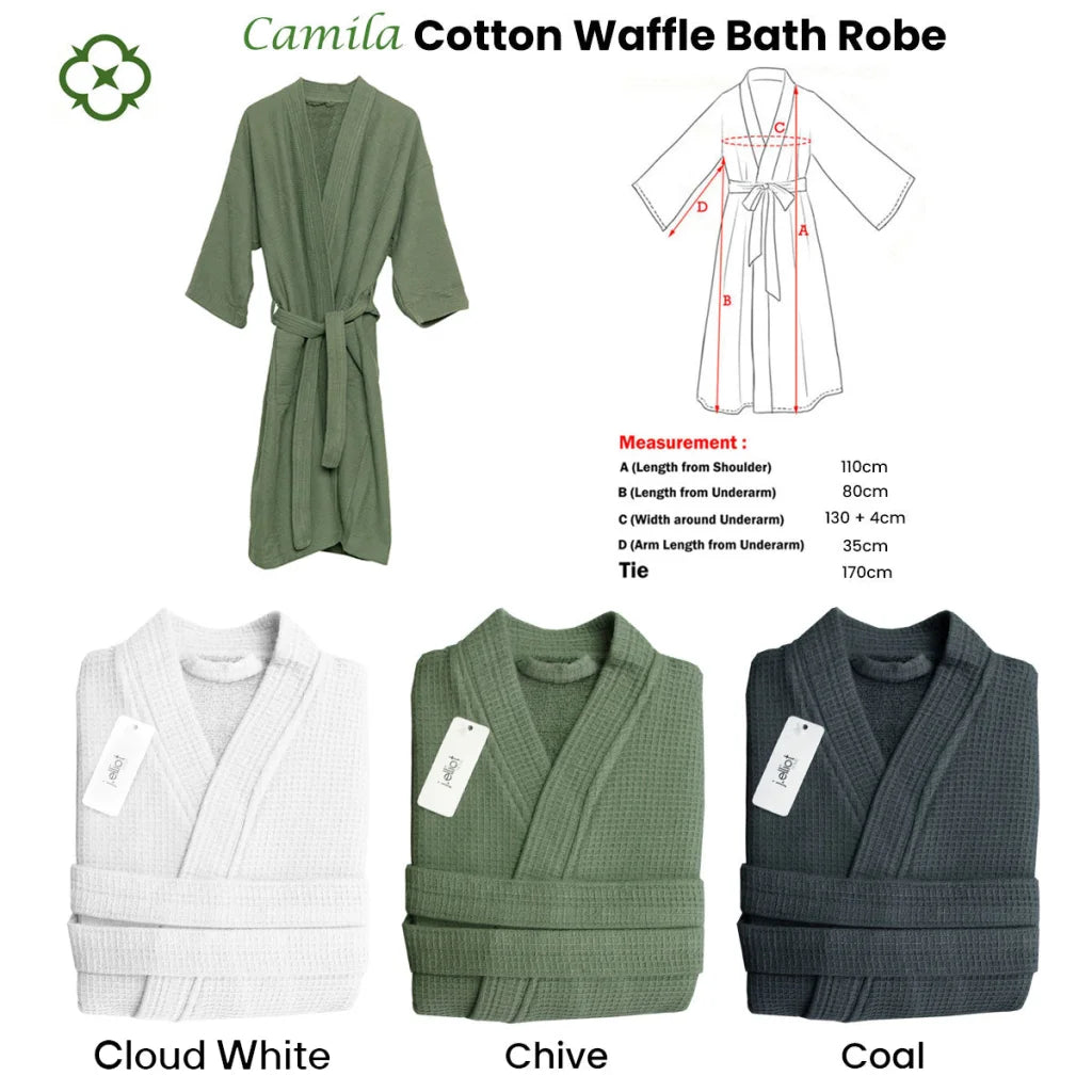 Bath Robe J Elliot Home Camila Cotton Waffle - Coal - Home