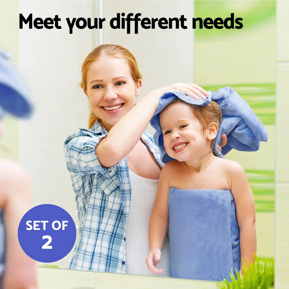 Bath Sheets Set 2 Pack Cotton Extra Large Towels - Blue