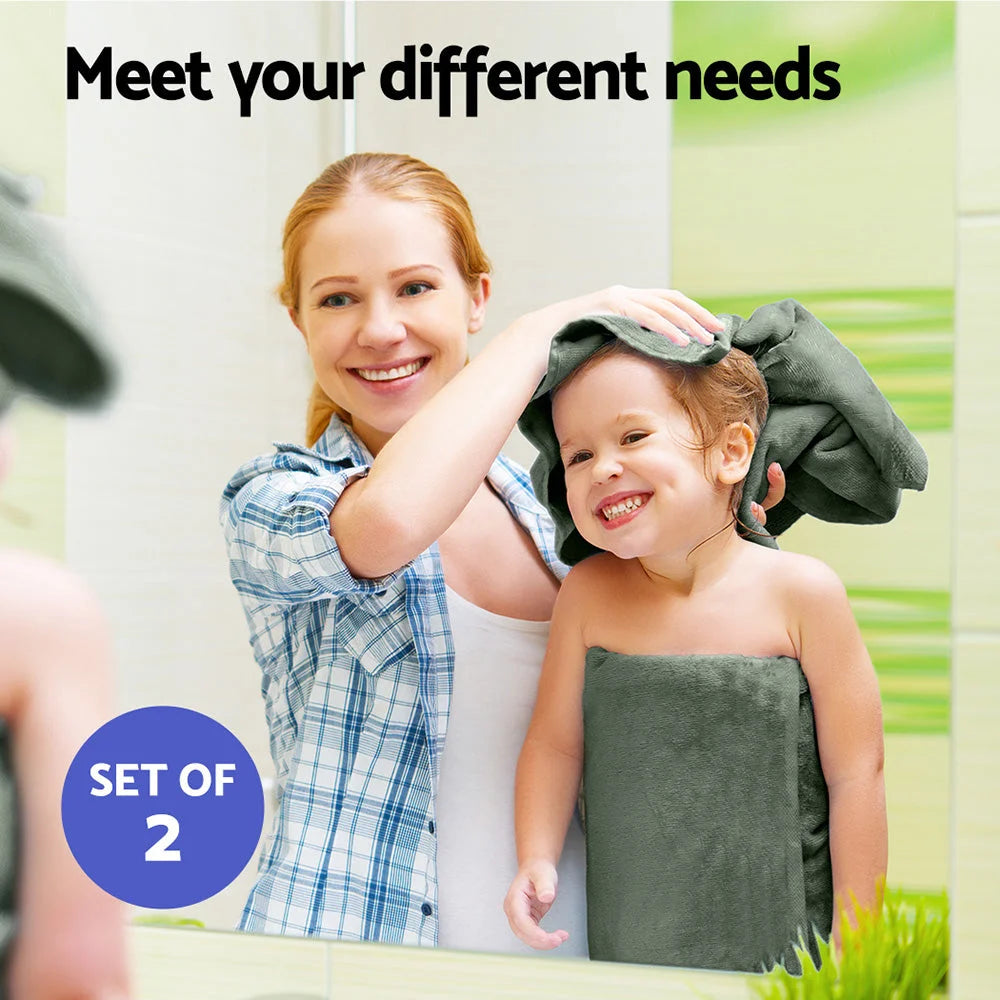 Bath Sheets Set 2 Pack Cotton Extra Large Towels - Green