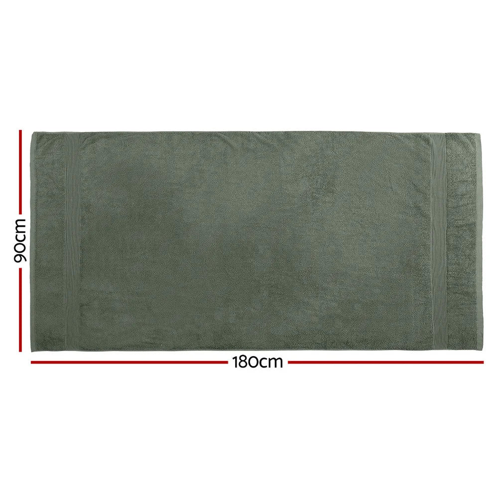 Bath Sheets Set 2 Pack Cotton Extra Large Towels - Green