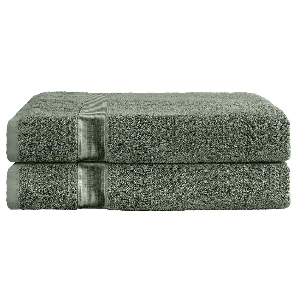 Bath Sheets Set 2 Pack Cotton Extra Large Towels - Green