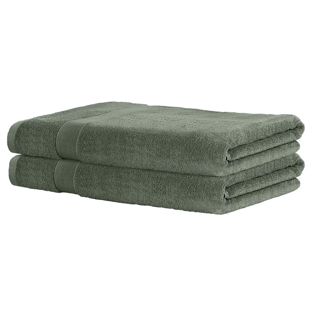 Bath Sheets Set 2 Pack Cotton Extra Large Towels - Green