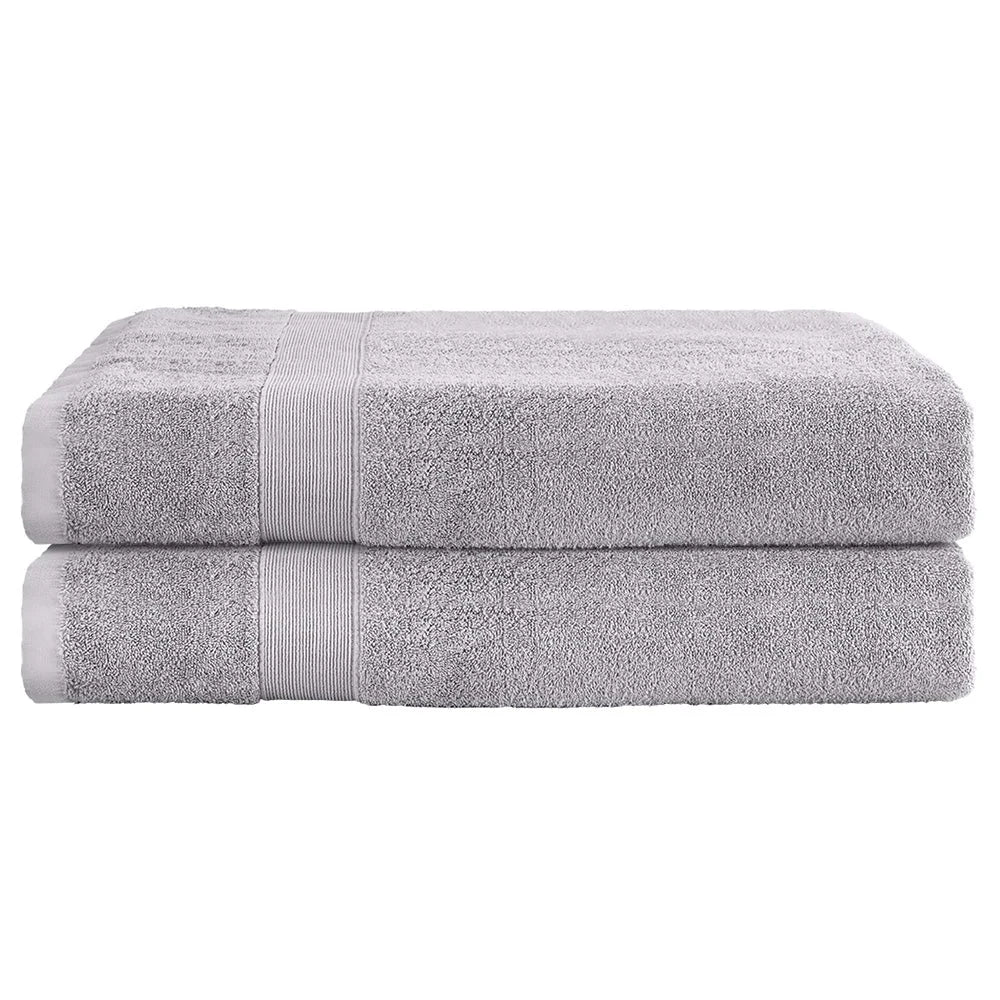 Bath Sheets Set 2 Pack Cotton Extra Large Towels - Grey