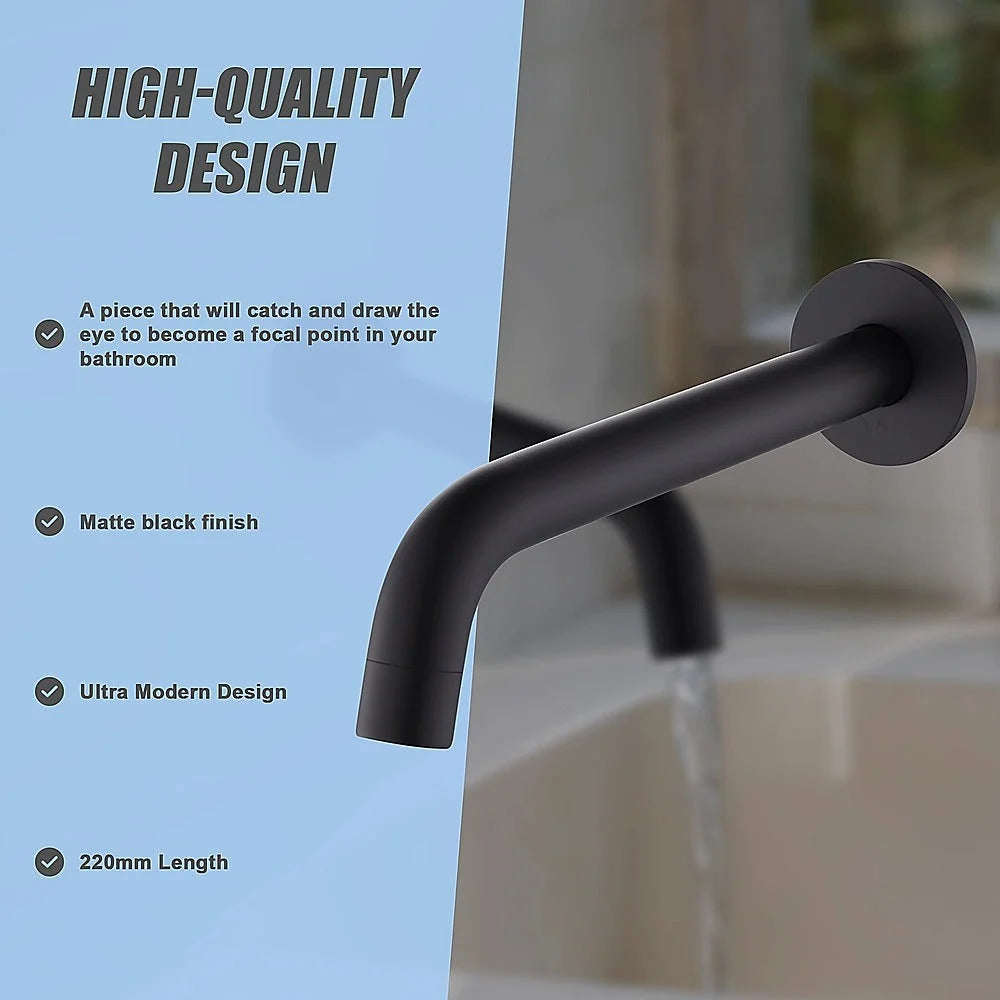Bath Spout 220mm - Matte Black Finish - Furniture