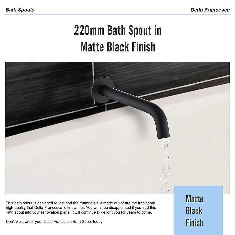 Bath Spout 220mm - Matte Black Finish - Furniture