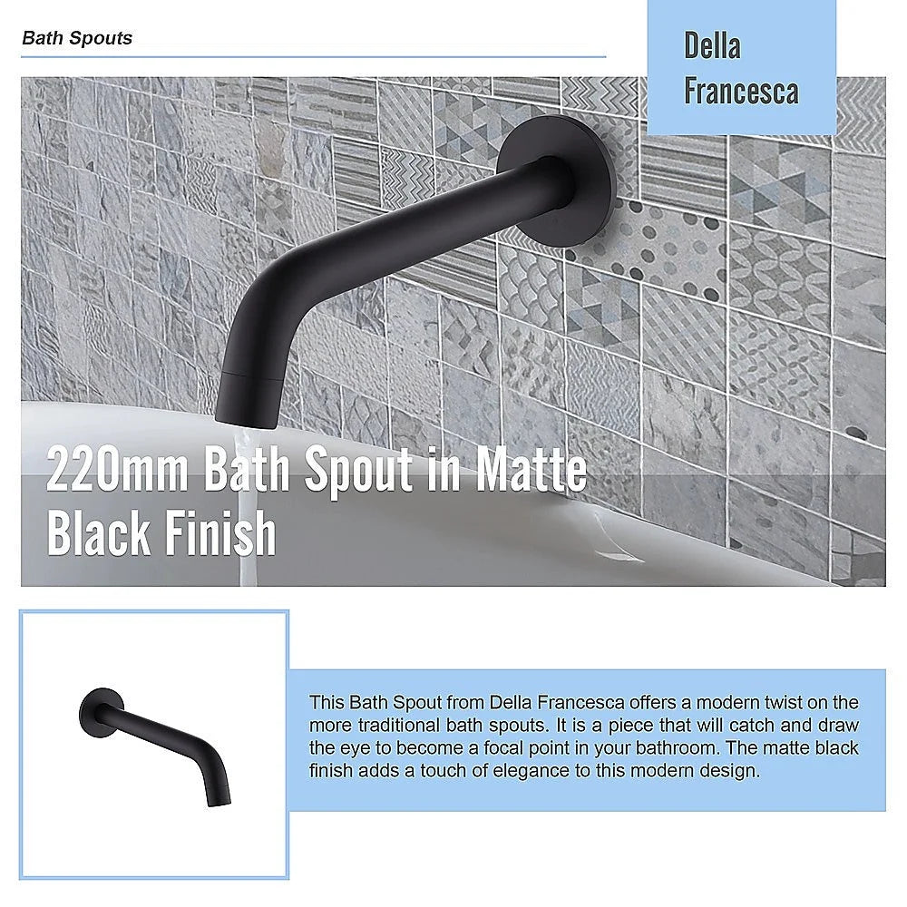 Bath Spout 220mm - Matte Black Finish - Furniture