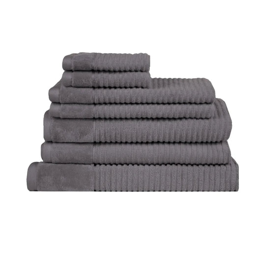 Bath Towel Set Royal Excellency 7 Piece Cotton - Charcoal