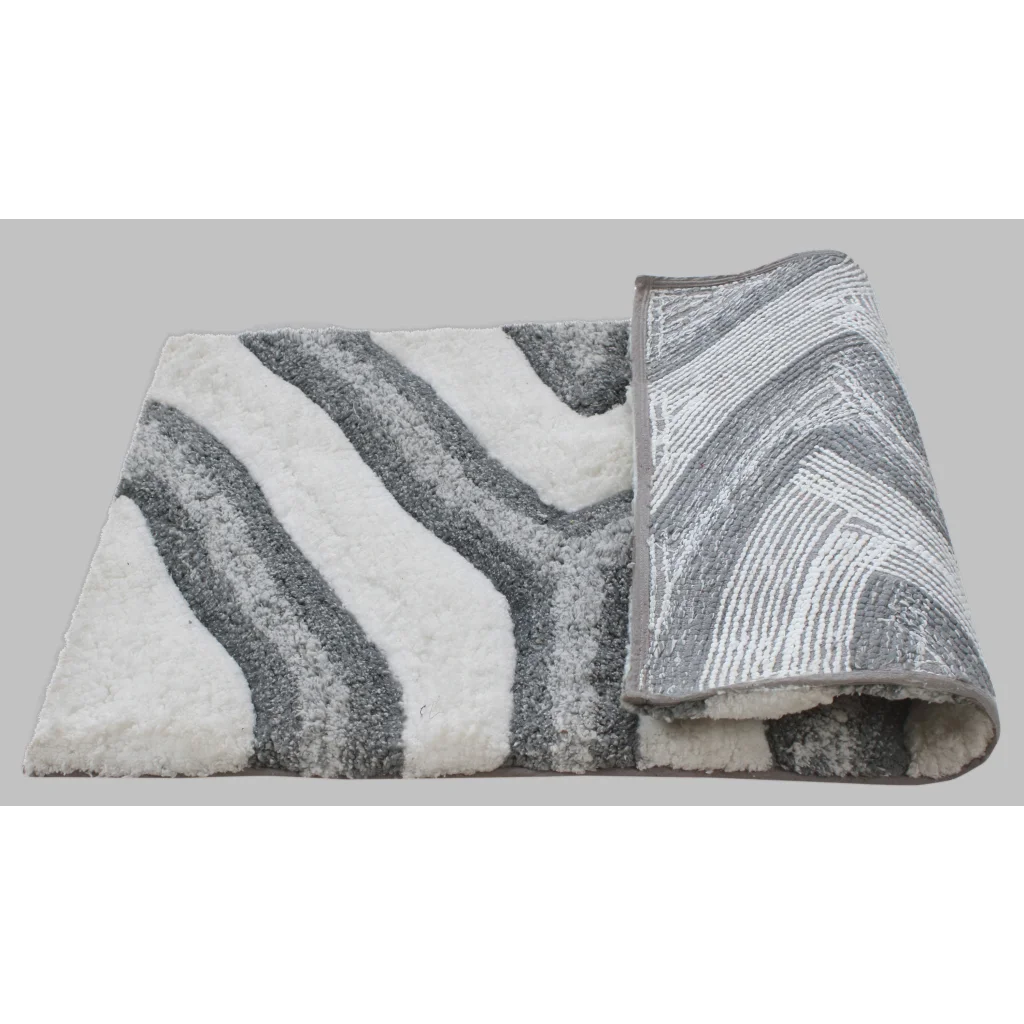 Bathmat Swirl 3D Design Tufted Soft Pile - 50x80 - Home &