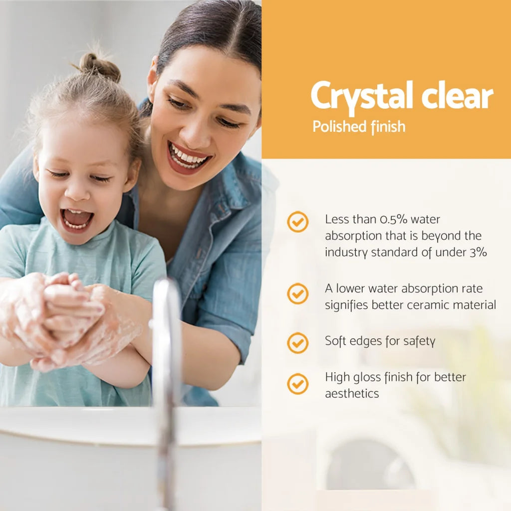 Bathroom Basin Ceramic Vanity Sink Hand Wash Bowl Gold Line