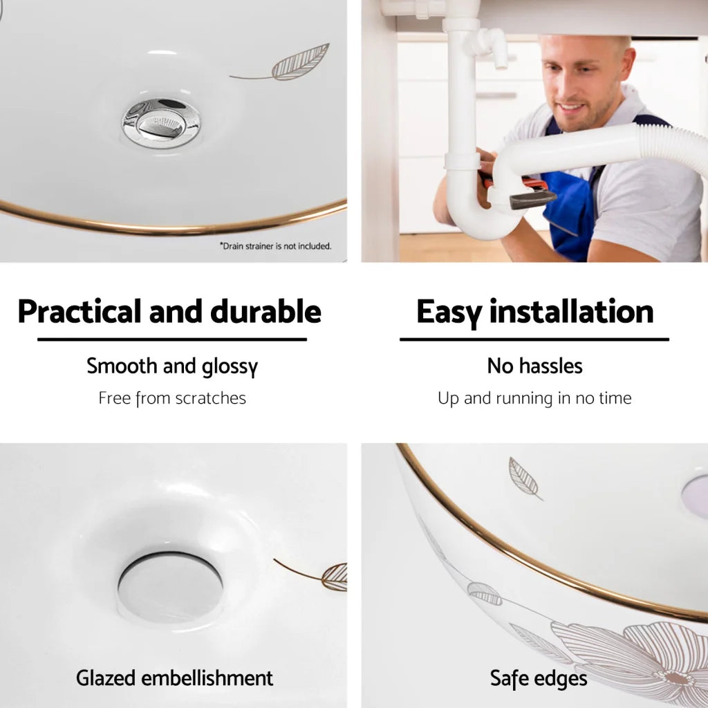 Bathroom Basin Ceramic Vanity Sink Hand Wash Bowl