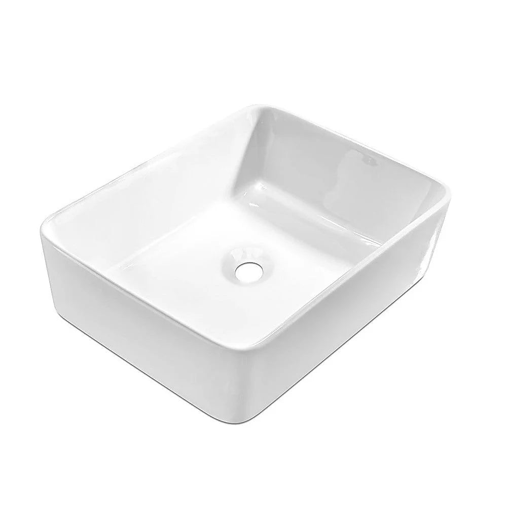Bathroom Basin Vanity Sink Ceramic Square Above Counter Top