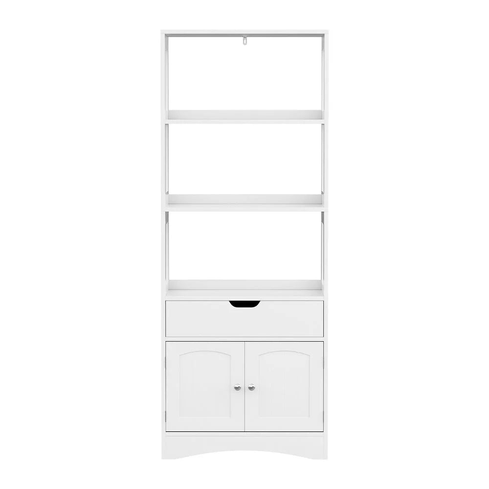 Bathroom Floor Storage Cabinet with 2 Drawers 3 Open