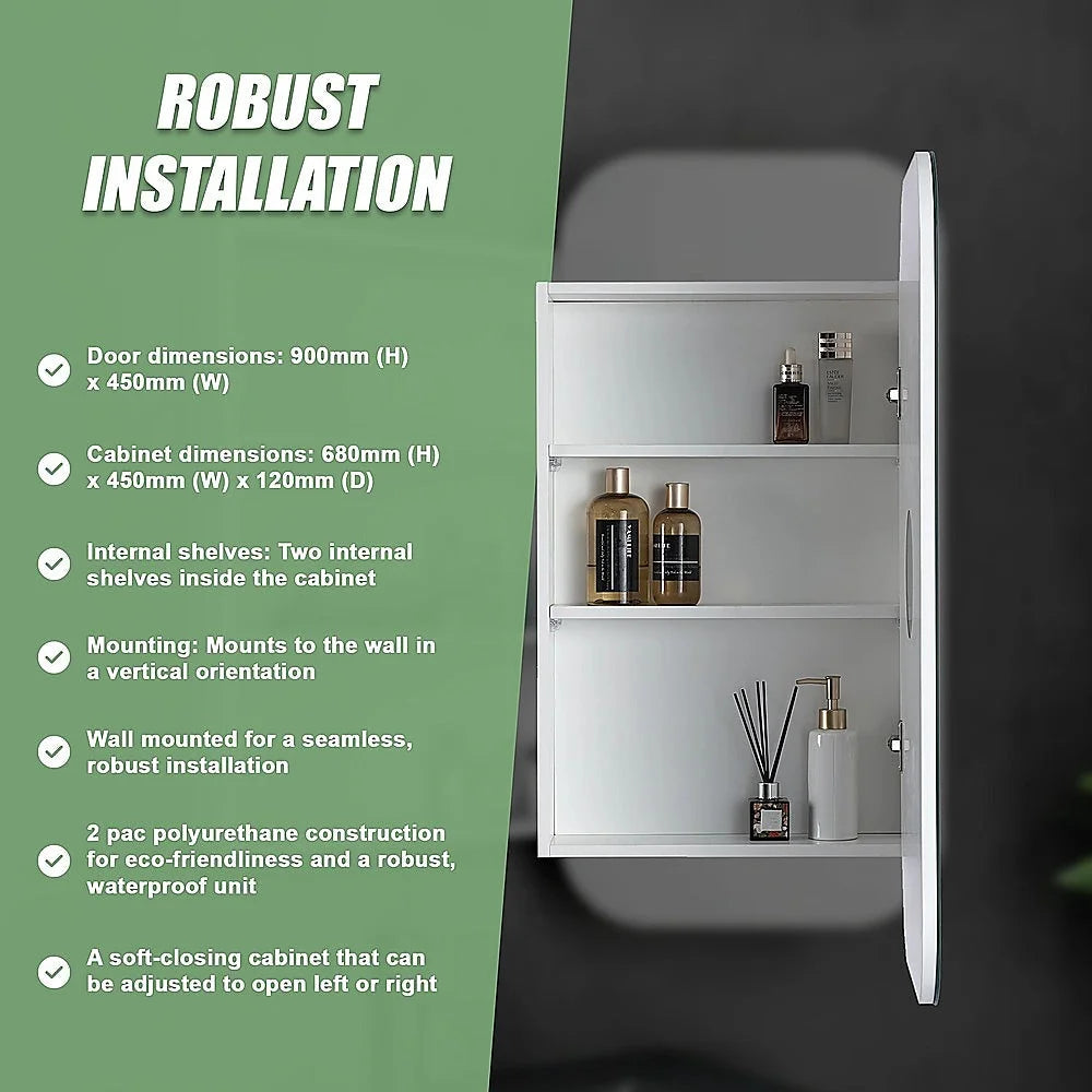 Bathroom Mirror Rectangle Wall Hung Shaving Cabinet Vanity