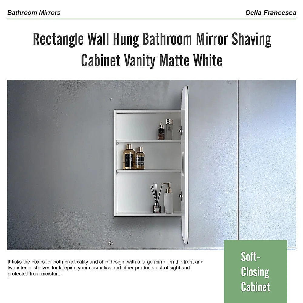 Bathroom Mirror Rectangle Wall Hung Shaving Cabinet Vanity