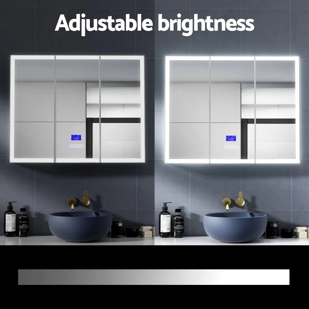 Bathroom Mirror Wall Cabinet LED Light Vanity Shaving