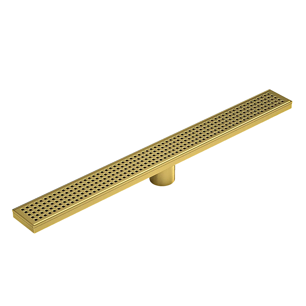 Bathroom Shower Brushed Brass Grate Drain 900mm with Centre