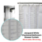 Bathroom Shower Curtain Jacquard Checkered White 180cm wide x