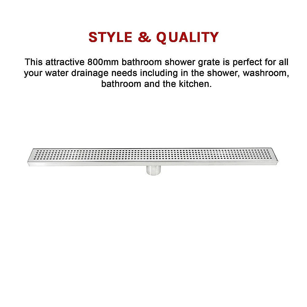 Bathroom Shower Grate Drain Stainless Steel 800mm