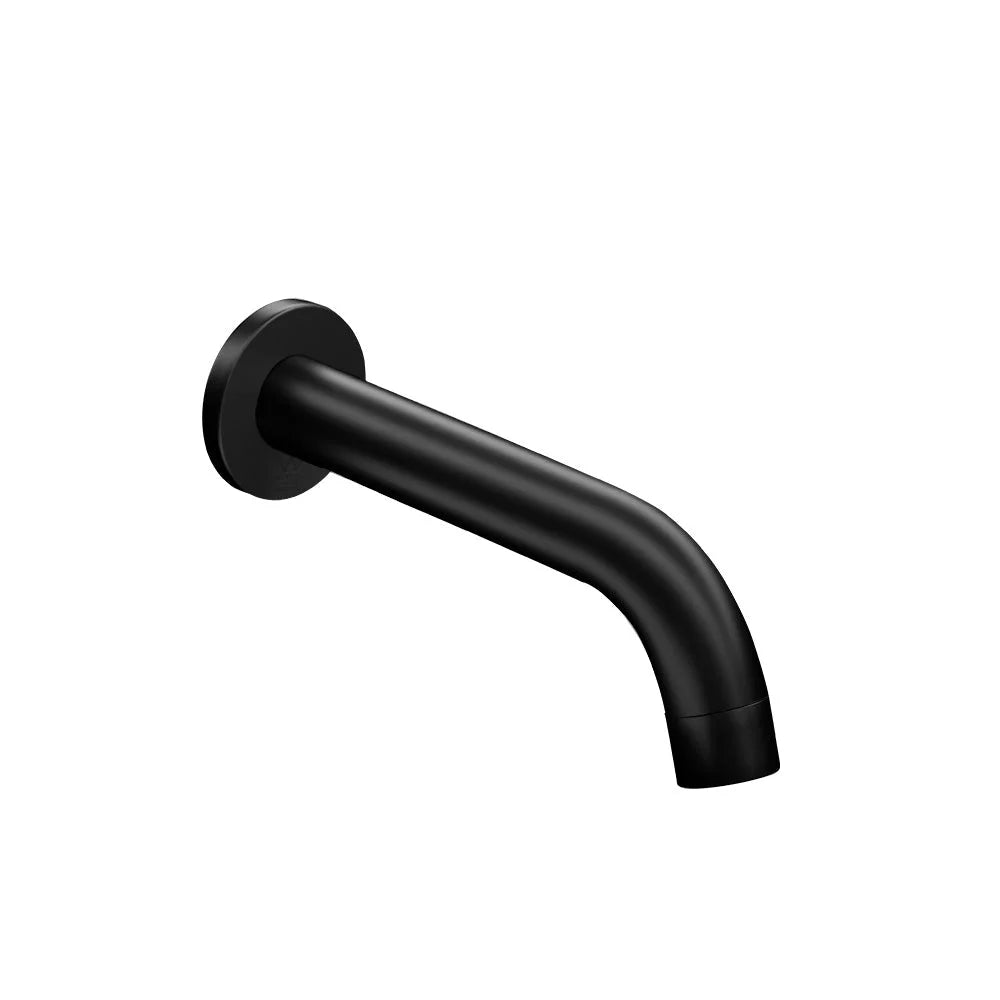 Black bathroom spout tap with shower fitting and outlet head