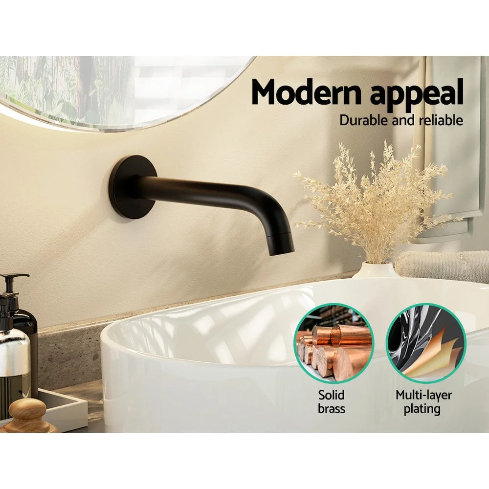 Bathroom spout tap with mixer handle and mounting hardware