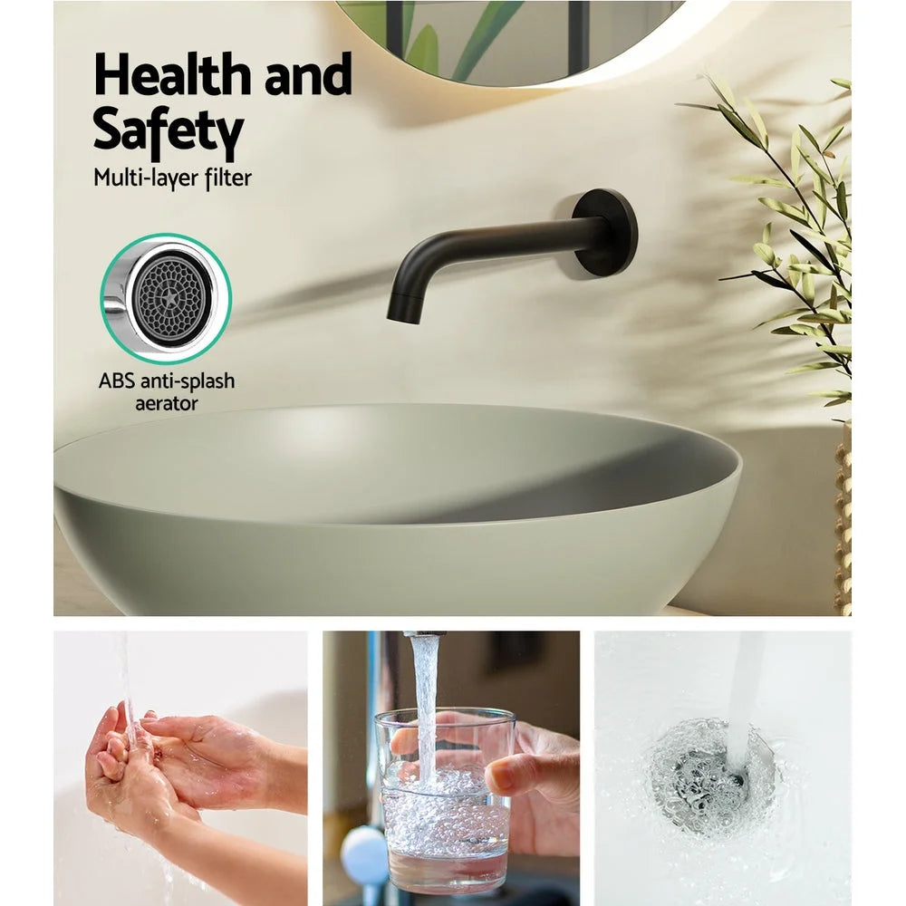 Bathroom spout tap with wall fittings and water outlet