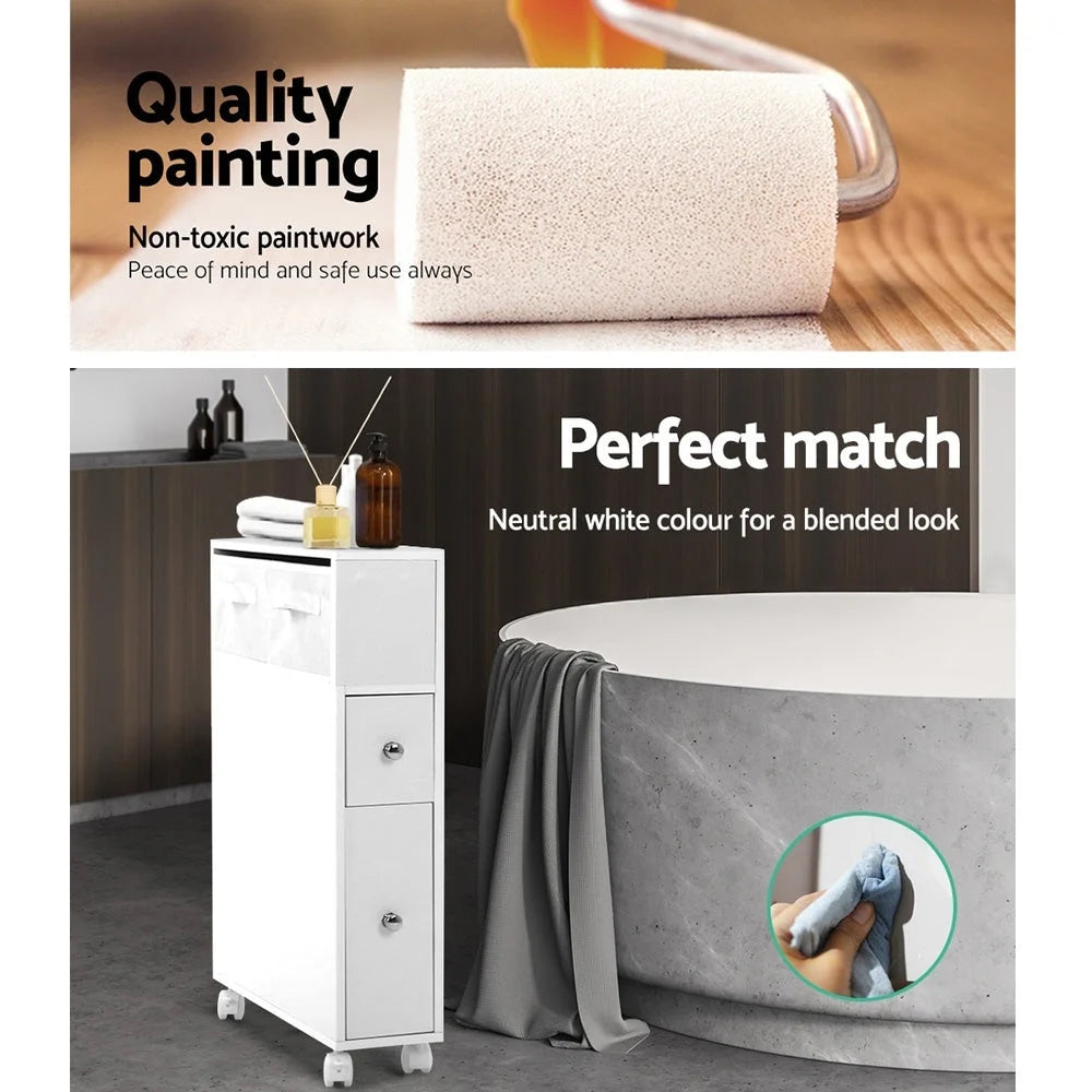 Bathroom Storage Toilet Cabinet Caddy Holder Drawer Basket