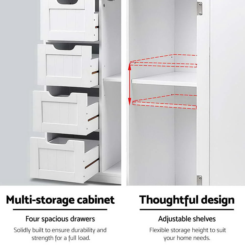Bathroom Tallboy Storage Cabinet - White - Promotion
