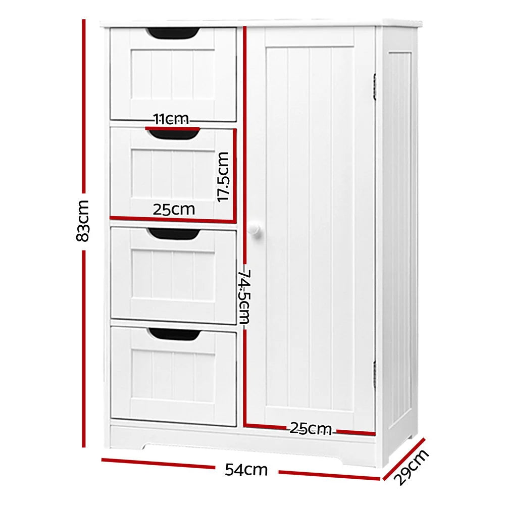 Bathroom Tallboy Storage Cabinet - White - Promotion