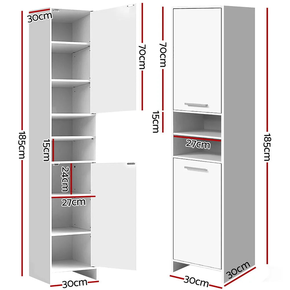 Bathroom Tallboy Toilet Storage Cabinet Laundry Cupboard