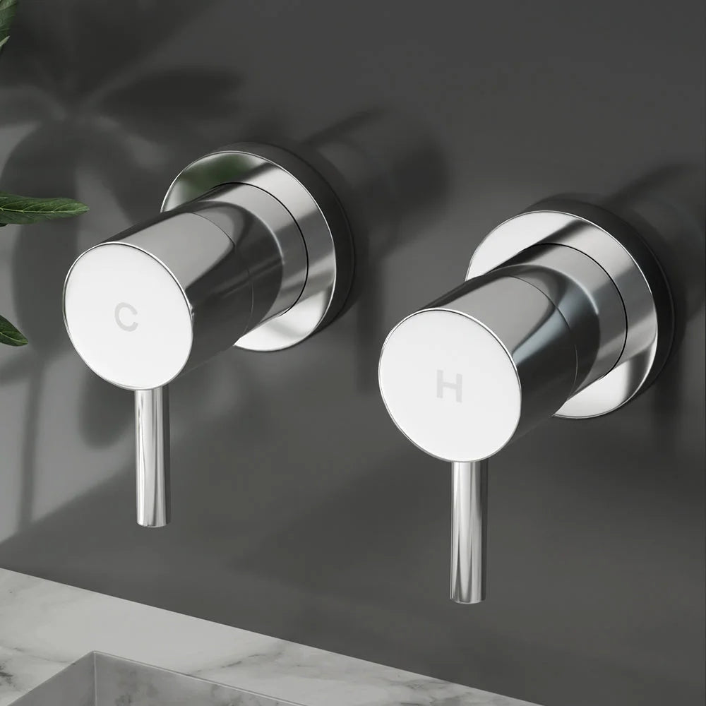 Bathroom Tap Shower Twin Faucet Basin Sink Bath Swivel