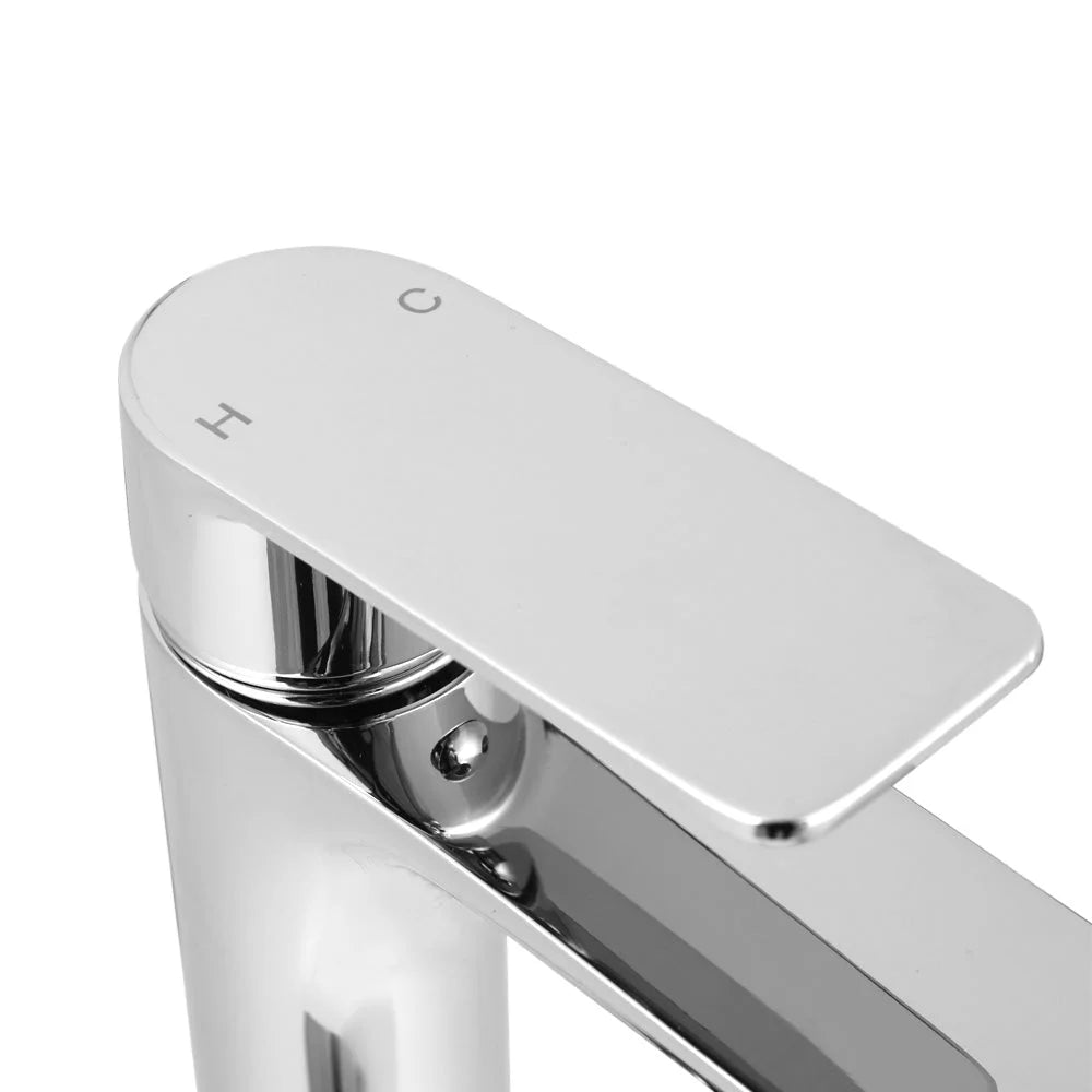 Chrome basin mixer tap with shower fitting and outlet head