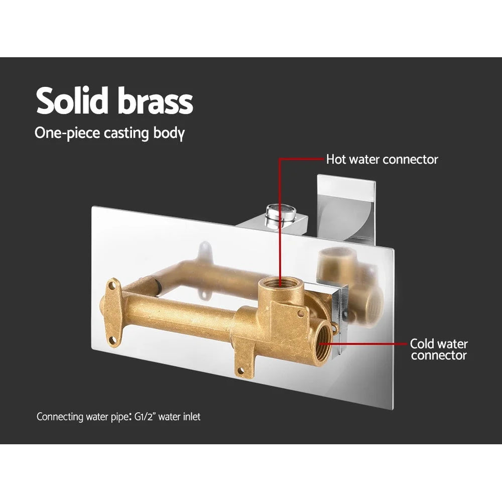 Silver brass basin mixer tap with shower fitting and outlet head