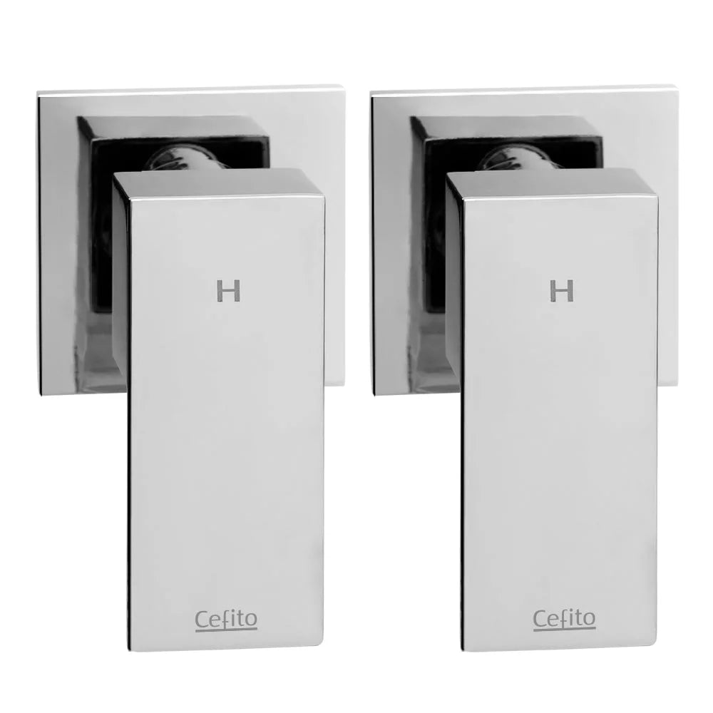 Bathroom Taps & Rain Shower Set Hot/Cold Diverter Chrome