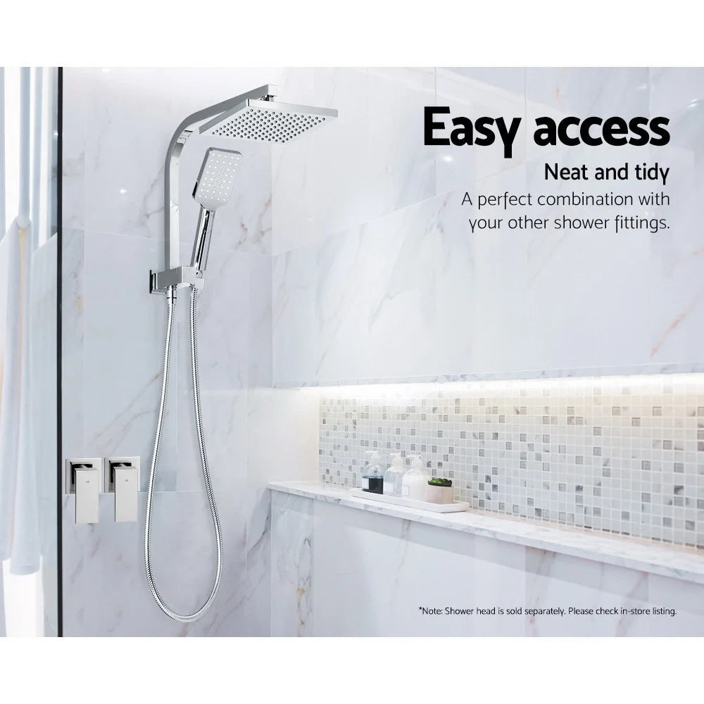 Bathroom Taps & Rain Shower Set Hot/Cold Diverter Chrome