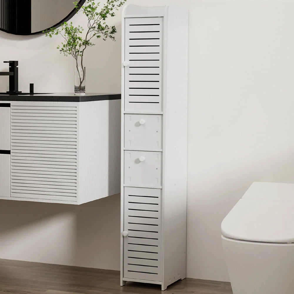 Bathroom Toilet Storage Cabinet Laundry Tallboy Cupboard for Slim Corner