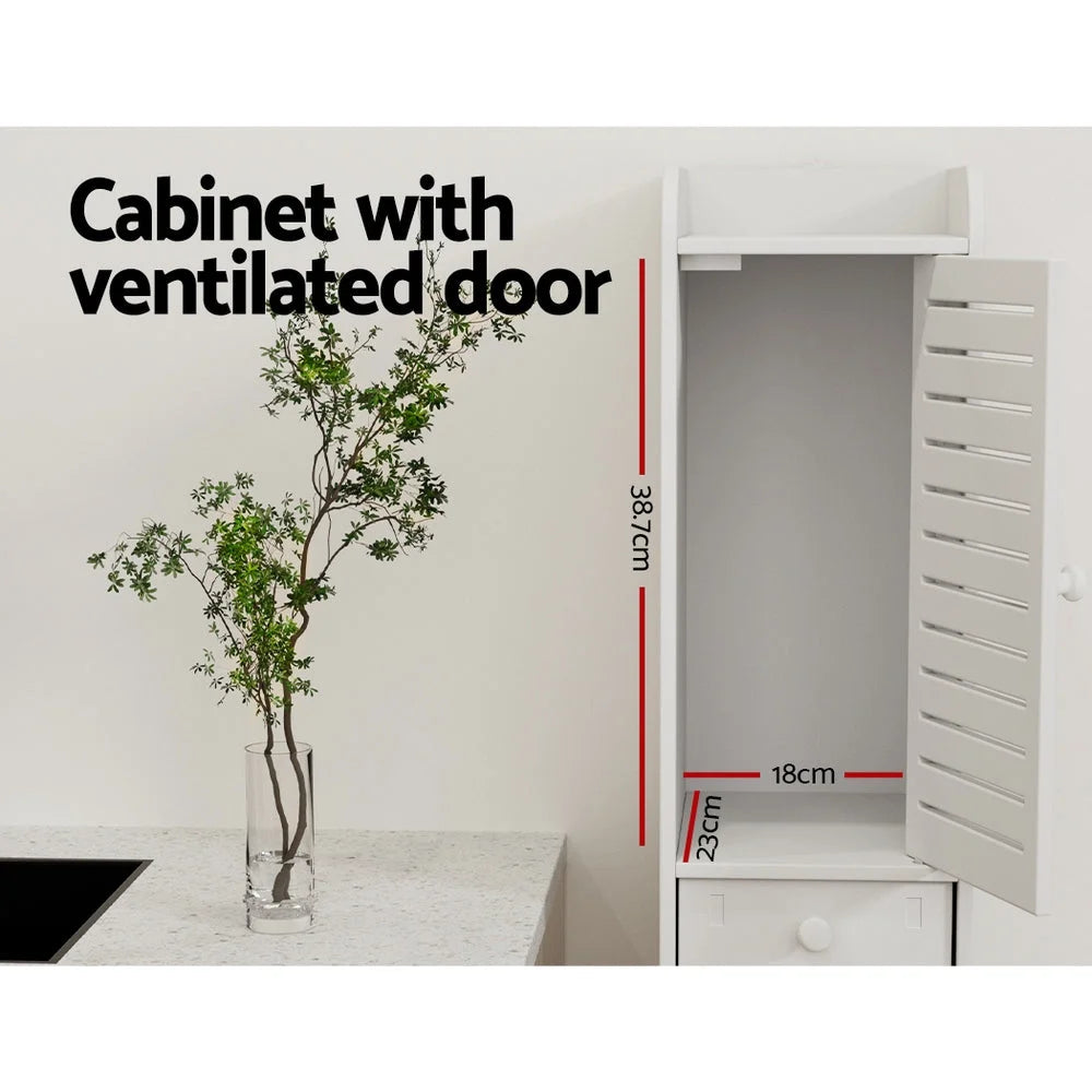Cabinet Laundry Tallboy Cupboard Slim Corner Bathroom Toilet Storage