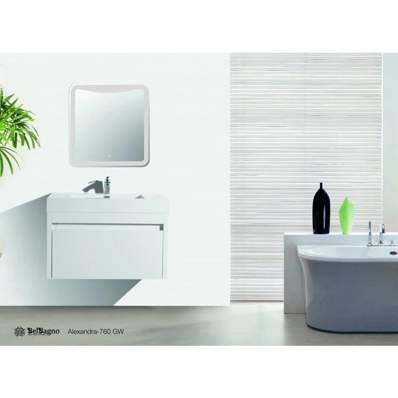 Bathroom Vanity Alexandra Wall Hung Gloss White - Furniture