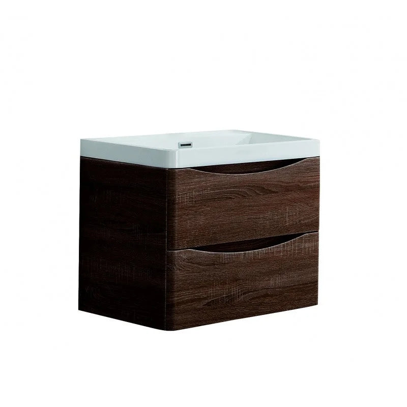 Bathroom Vanity Ancona Wall Hung 600mm Rose Wood - Home &