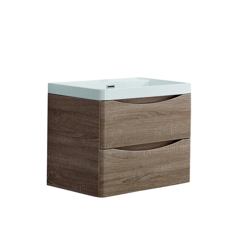 Bathroom Vanity Ancona Wall Hung 600mm White Oak - Home &