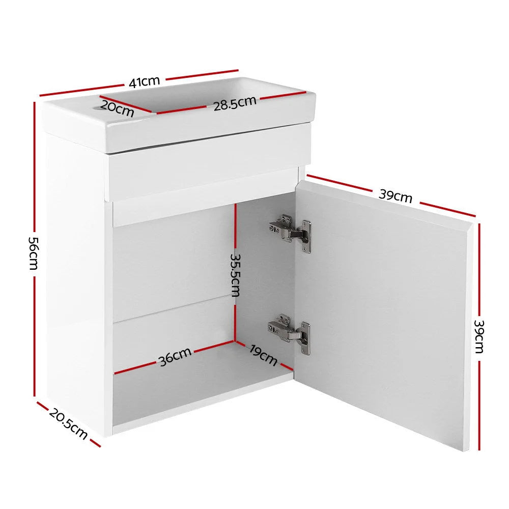 Bathroom Vanity Basin Cabinet 400 mm Wall‑Hung Ceramic